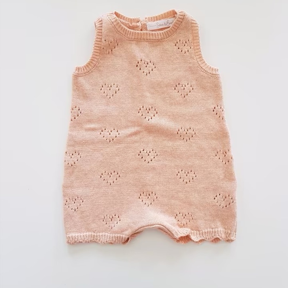 Stitch & Bean Peach Romper size 6-9M
